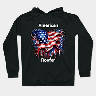 Colorful American Flag t-shirt, roofer Hoodie